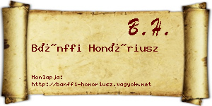 Bánffi Honóriusz névjegykártya